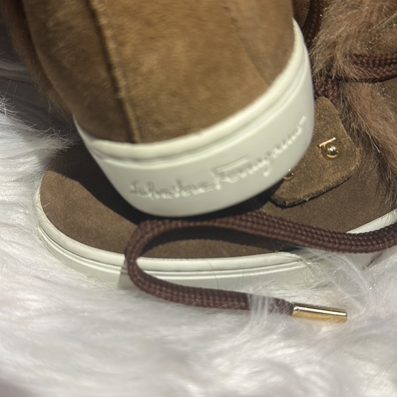 SALVATORE FERRAGAMO SOLDA SUEDE FUR SNEAKERS BOOTS - Picture 7 of 11